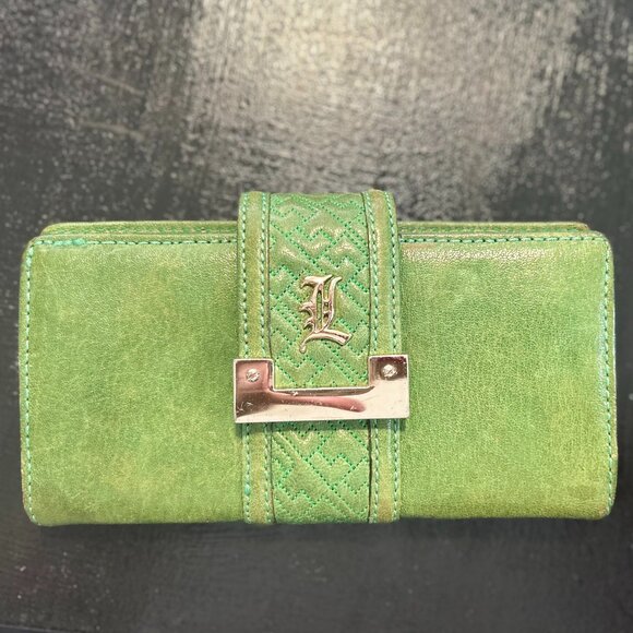 L.A.M.B. Handbags - L.A.M.B. by Gwen Stefani Green Leather Wallet